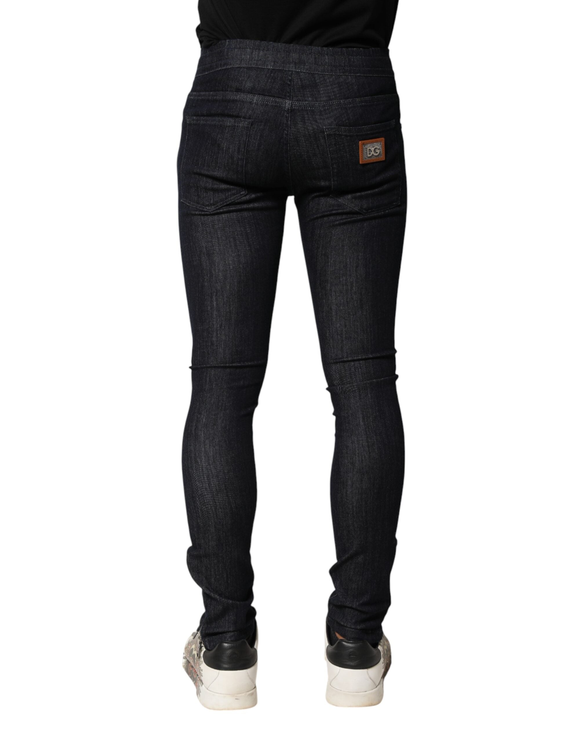 Dolce & Gabbana Black Cotton Stretch Skinny Denim Men Jeans Dolce & Gabbana