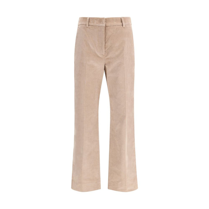Max Mara Beige Cotton Casual Pants Max Mara