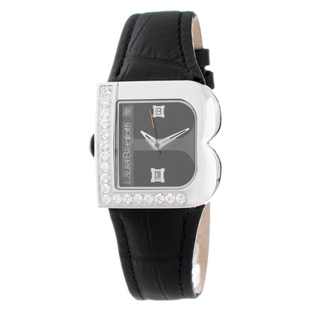 Laura Biagiotti Black Leather Dress Watch Laura Biagiotti