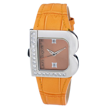 Laura Biagiotti Orange Leather Dress Watch Laura Biagiotti