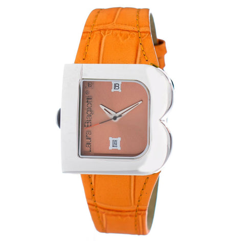 Laura Biagiotti Orange Leather Bracelet Watch Laura Biagiotti