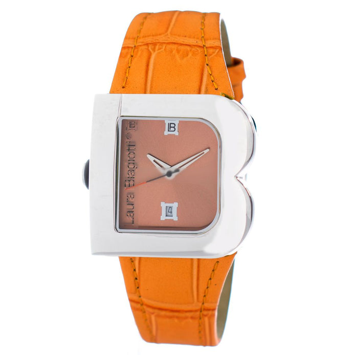 Laura Biagiotti Orange Leather Bracelet Watch Laura Biagiotti