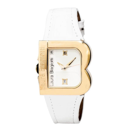 Laura Biagiotti White Leather Dress Watch Laura Biagiotti