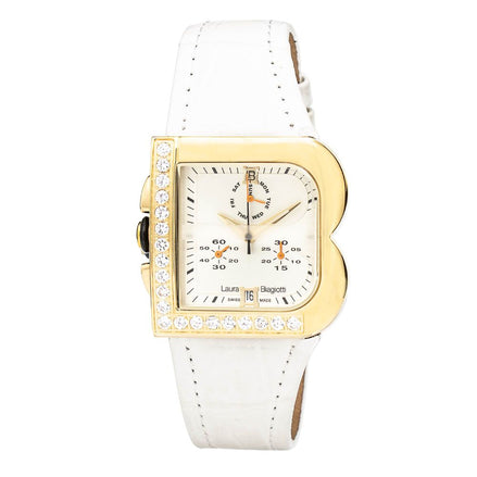 Laura Biagiotti White Leather Dress Watch Laura Biagiotti