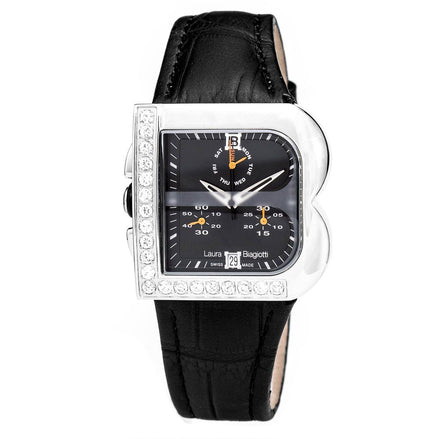 Laura Biagiotti Black Leather Dress Watch Laura Biagiotti
