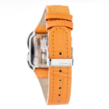 Laura Biagiotti Orange Leather Dress Watch Laura Biagiotti