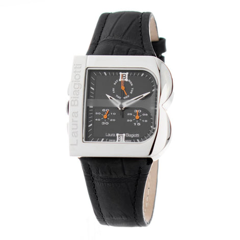 Laura Biagiotti Black Leather Dress Watch Laura Biagiotti