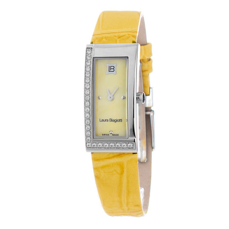 Laura Biagiotti Yellow Leather Dress Watch Laura Biagiotti