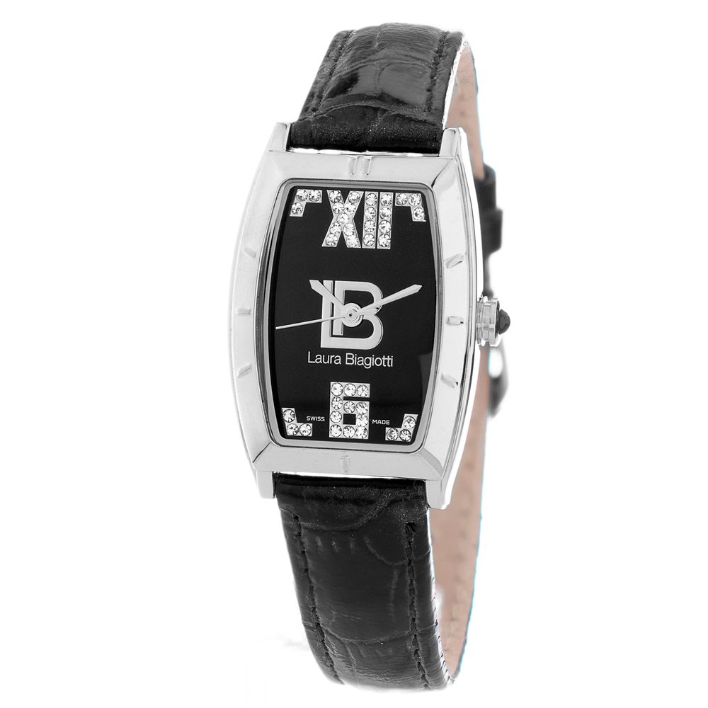 Laura Biagiotti Black Leather Dress Watch Laura Biagiotti