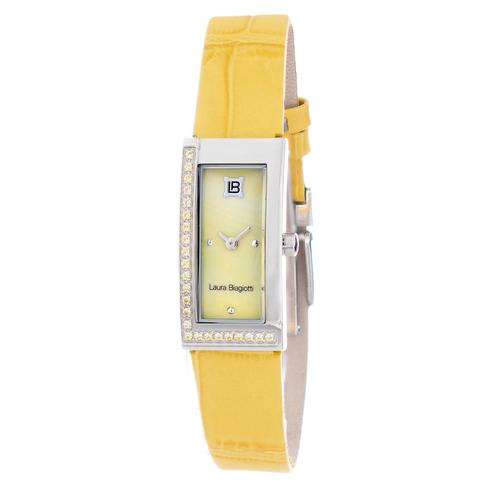 Laura Biagiotti Yellow Leather Dress Watch Laura Biagiotti