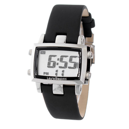 Laura Biagiotti Black Leather Digital Watch Laura Biagiotti