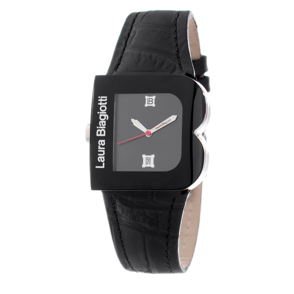 Laura Biagiotti Black Leather Dress Watch Laura Biagiotti