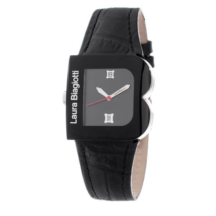 Laura Biagiotti Black Leather Dress Watch Laura Biagiotti