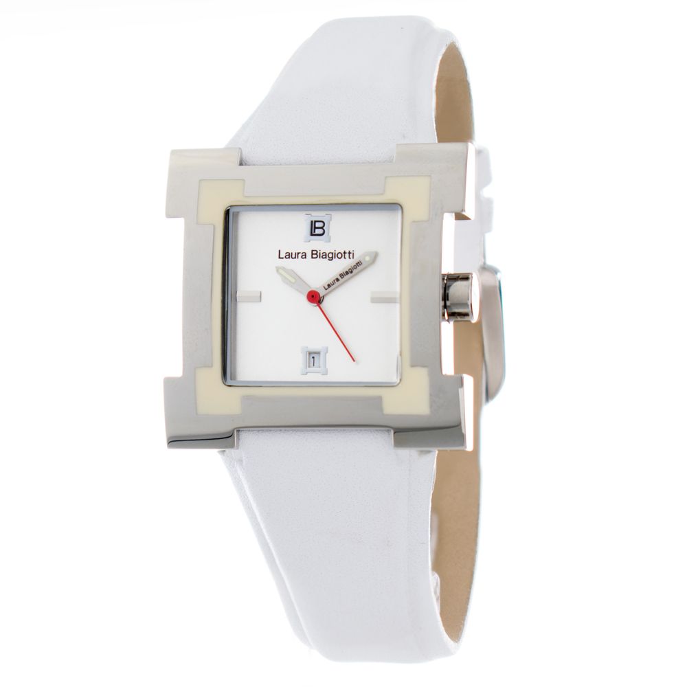 Laura Biagiotti White Leather Dress Watch Laura Biagiotti