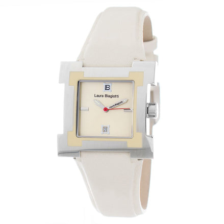Laura Biagiotti Beige Leather Dress Watch Laura Biagiotti