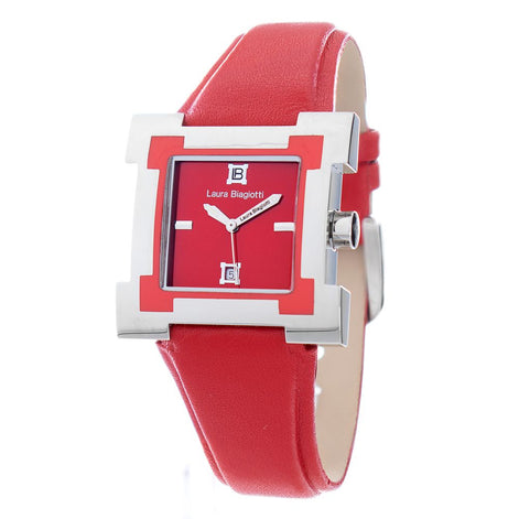 Laura Biagiotti Red Leather Dress Watch Laura Biagiotti