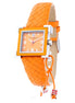 Laura Biagiotti Orange Leather Dress Watch Laura Biagiotti