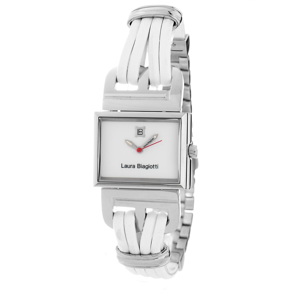 Laura Biagiotti White Leather Dress Watch Laura Biagiotti