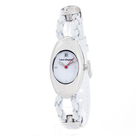 Laura Biagiotti White Leather Dress Watch Laura Biagiotti