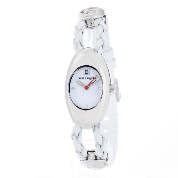 Laura Biagiotti White Leather Dress Watch Laura Biagiotti