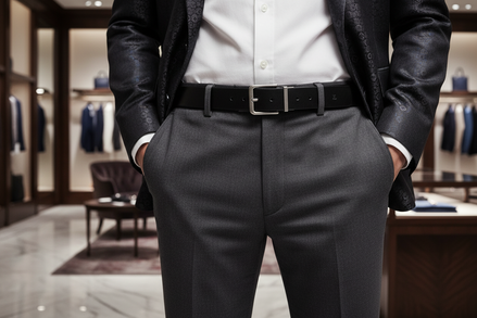 Ceinture en cuir noir Calvin Klein