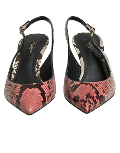 Dolce & Gabbana Multicolor Leather Heels Slingback Shoes Dolce & Gabbana