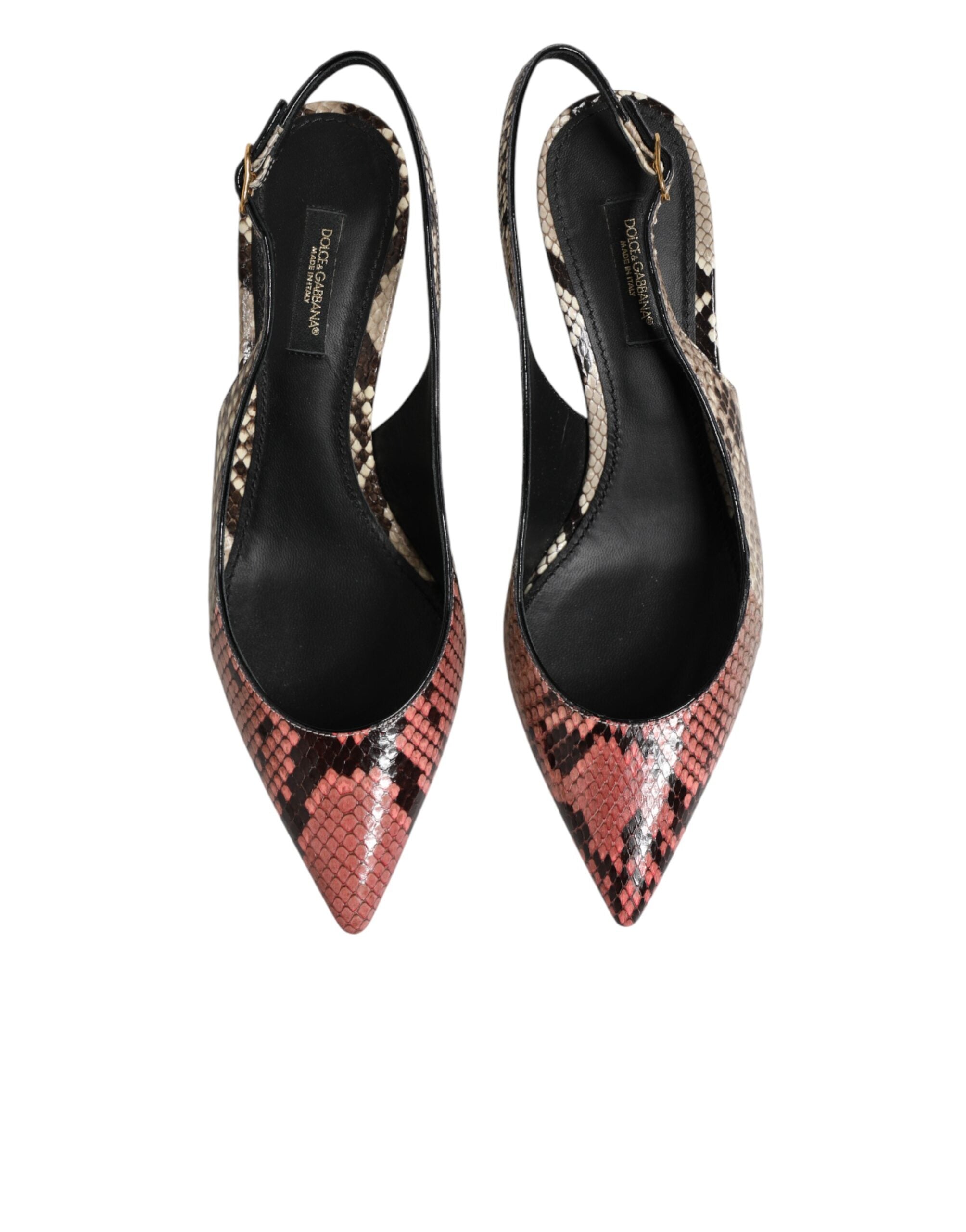 Dolce & Gabbana Multicolor Leather Heels Slingback Shoes Dolce & Gabbana
