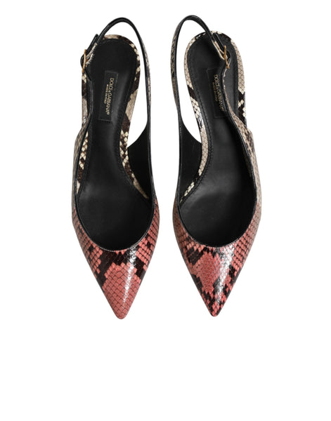 Dolce & Gabbana Multicolor Leather Heels Slingback Shoes Dolce & Gabbana