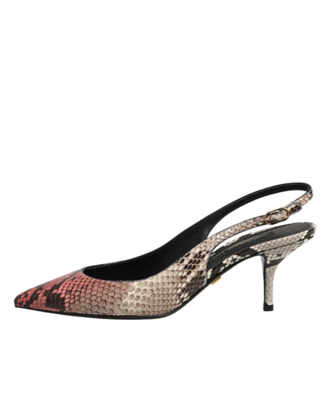 Dolce & Gabbana Multicolor Leather Heels Slingback Shoes Dolce & Gabbana