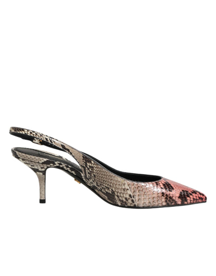 Dolce & Gabbana Multicolor Leather Heels Slingback Shoes Dolce & Gabbana