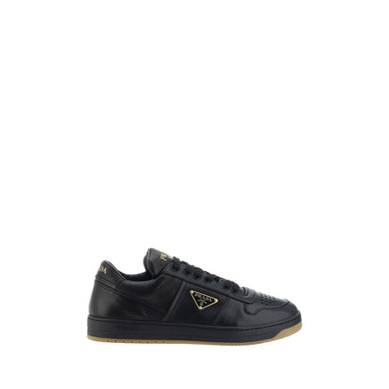Prada Black Calf Leather Bos Taurus Low Top Sneakers