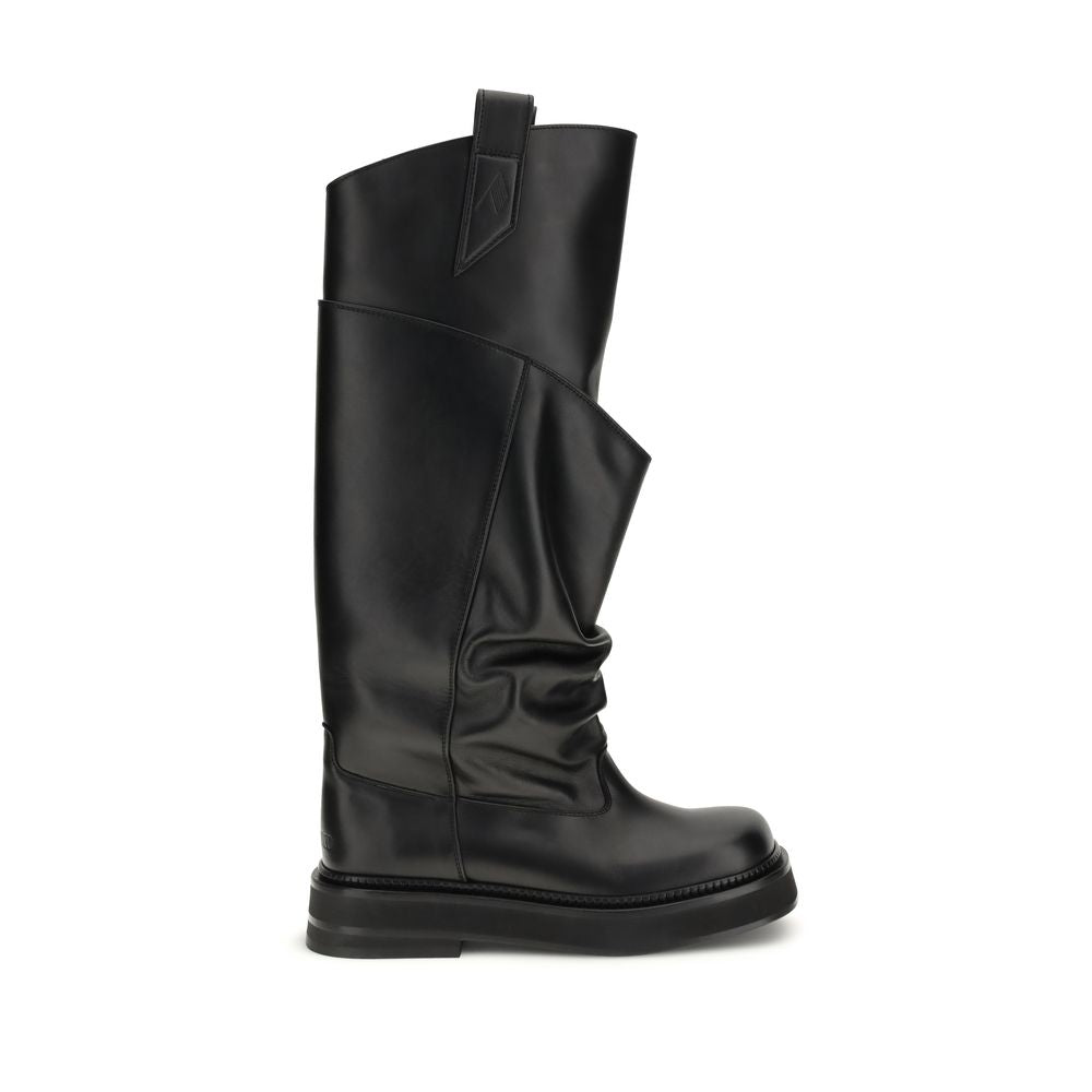 The Attico Black Calf Leather Bos Taurus Boots The Attico