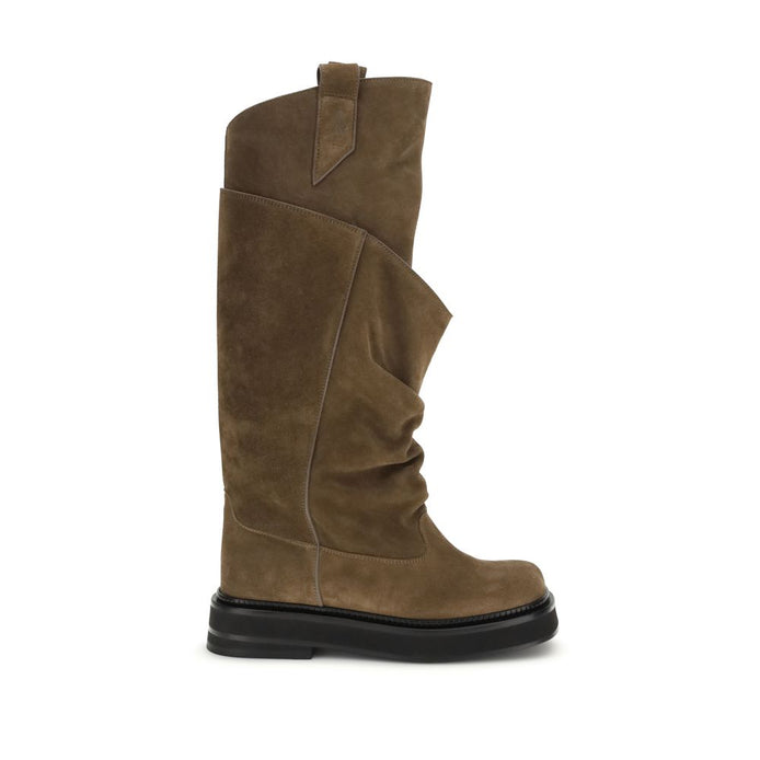 The Attico Brown Calf Leather Bos Taurus Lace-Up Boots The Attico