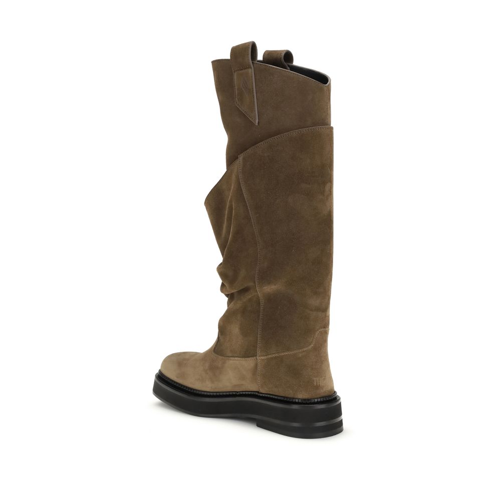 The Attico Brown Calf Leather Bos Taurus Lace-Up Boots The Attico