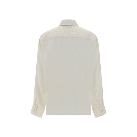 Fendi White Silk Pattern Shirt Fendi