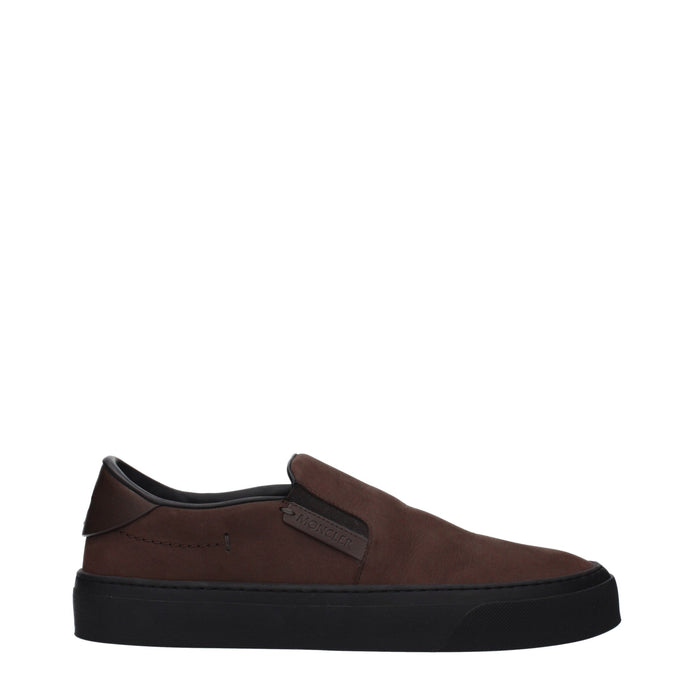 Moncler Brown Leather Slip-On Loafers Moncler