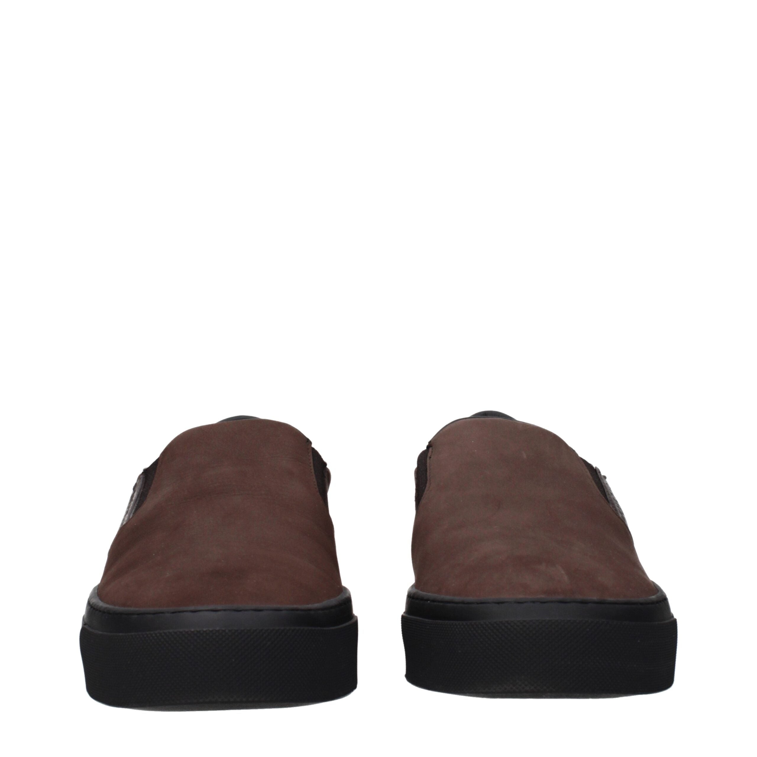 Moncler Brown Leather Slip-On Loafers Moncler