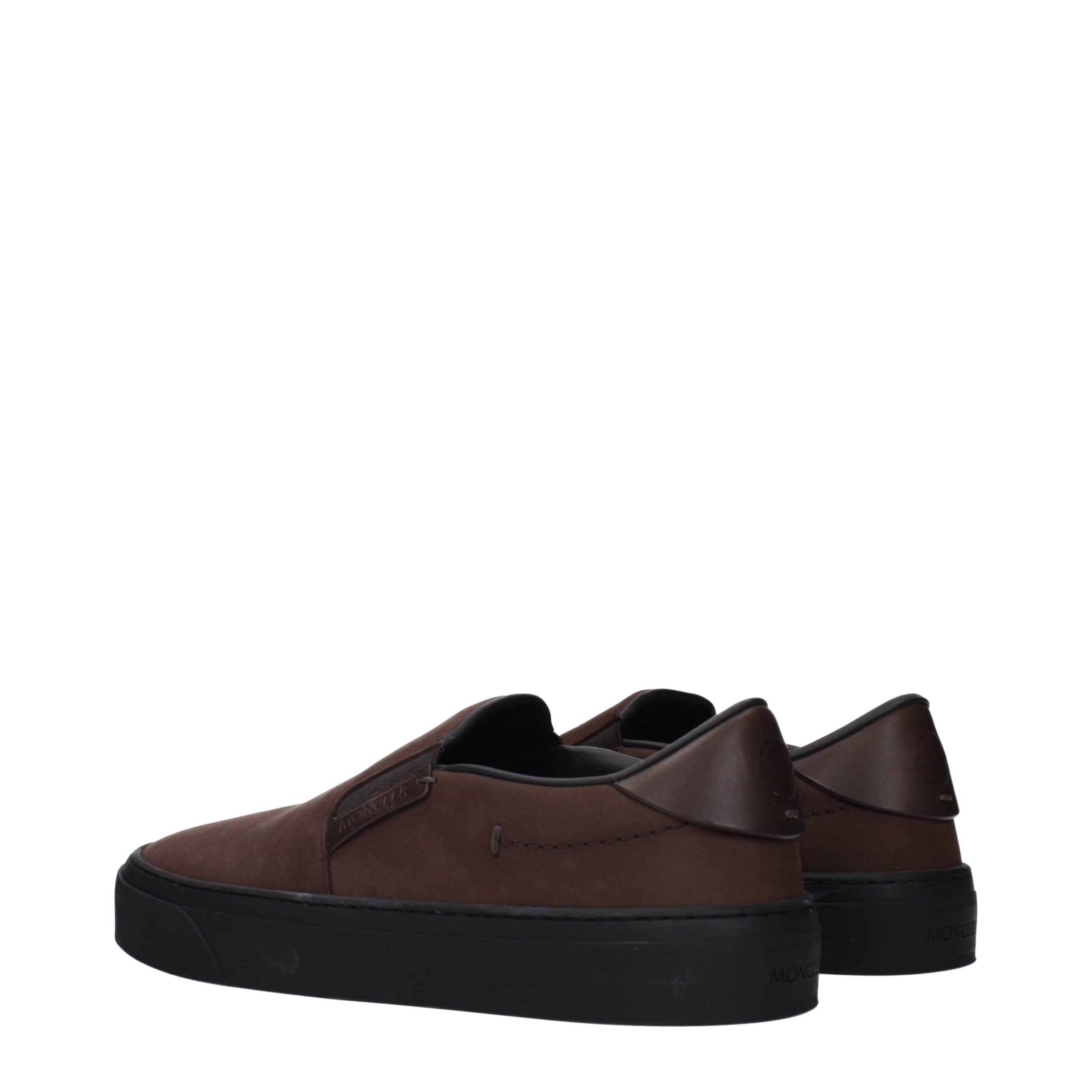 Moncler Brown Leather Slip-On Loafers Moncler