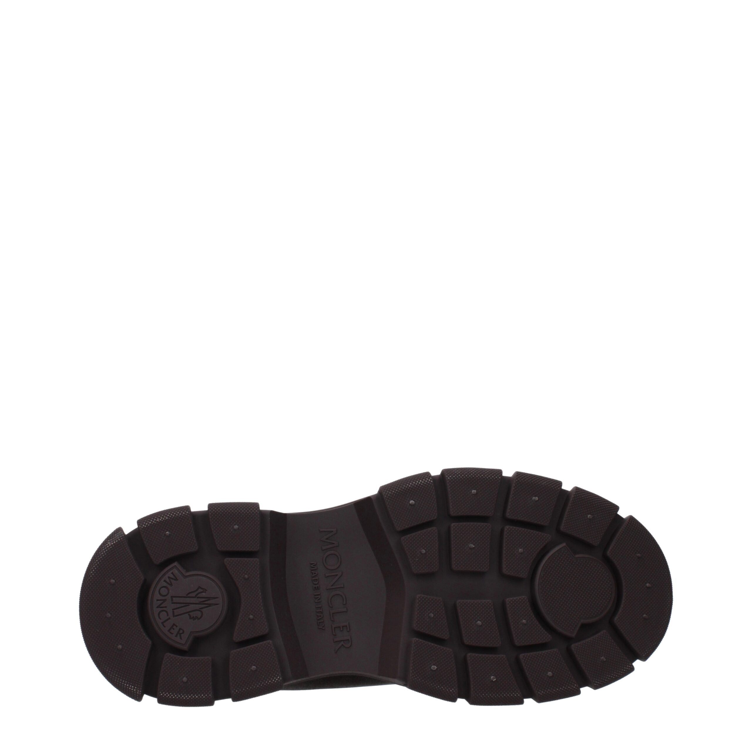 Moncler Brown Leather Ankle Boots Moncler