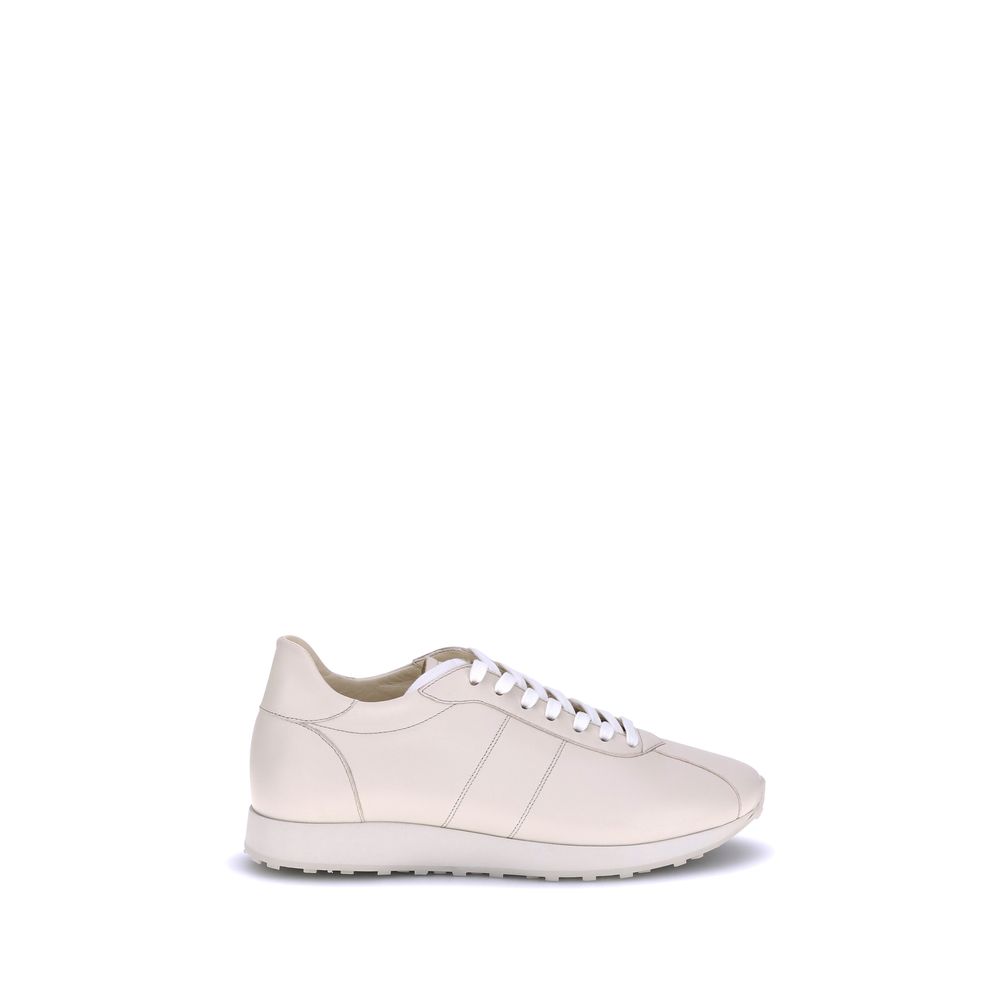 The Row Cream Calf Leather Bos Taurus Low Top Sneakers The Row