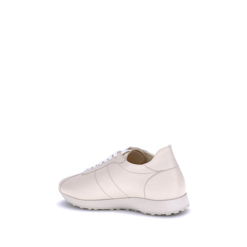 The Row Cream Calf Leather Bos Taurus Low Top Sneakers The Row