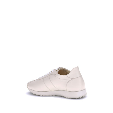 The Row Cream Calf Leather Bos Taurus Low Top Sneakers The Row