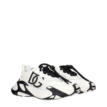 Dolce & Gabbana White Fabric Athletic Sneakers Dolce & Gabbana