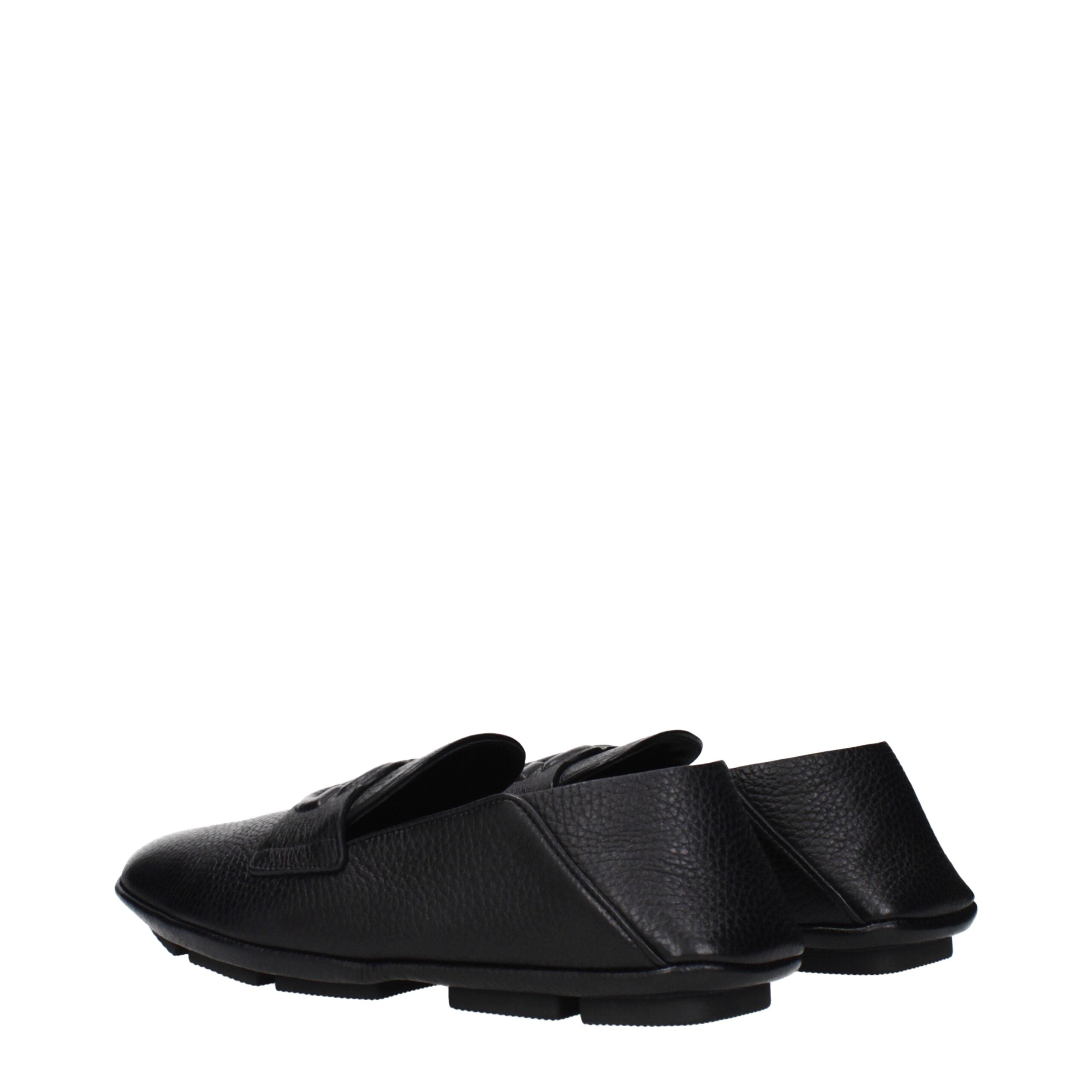 Dolce & Gabbana Black Leather Slip-On Loafers Dolce & Gabbana