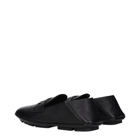 Dolce & Gabbana Black Leather Slip-On Loafers Dolce & Gabbana