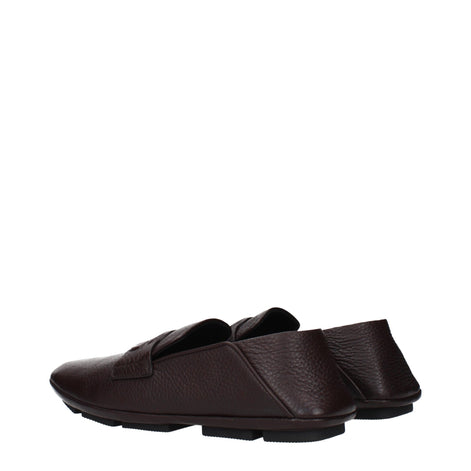 Dolce & Gabbana Brown Leather Slip-On Loafers Dolce & Gabbana
