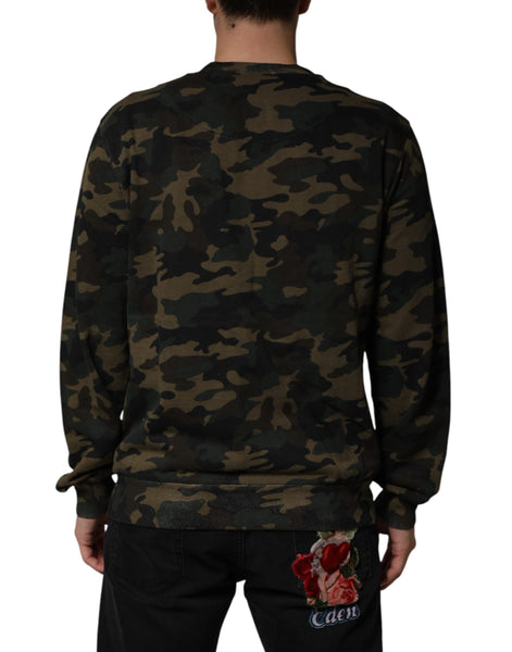 Dolce & Gabbana Multicolor Camouflage Men Sweatshirt  Sweater Dolce & Gabbana