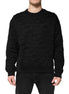 Dolce & Gabbana Black Monogram Crew Neck Sweatshirt Sweater Dolce & Gabbana