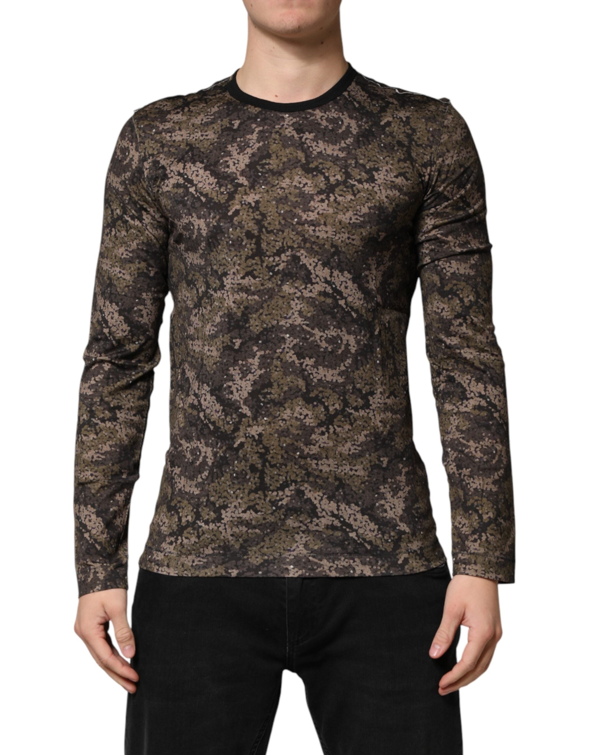 Dolce & Gabbana Multicolor Camouflage Long Sleeves T-shirt Dolce & Gabbana
