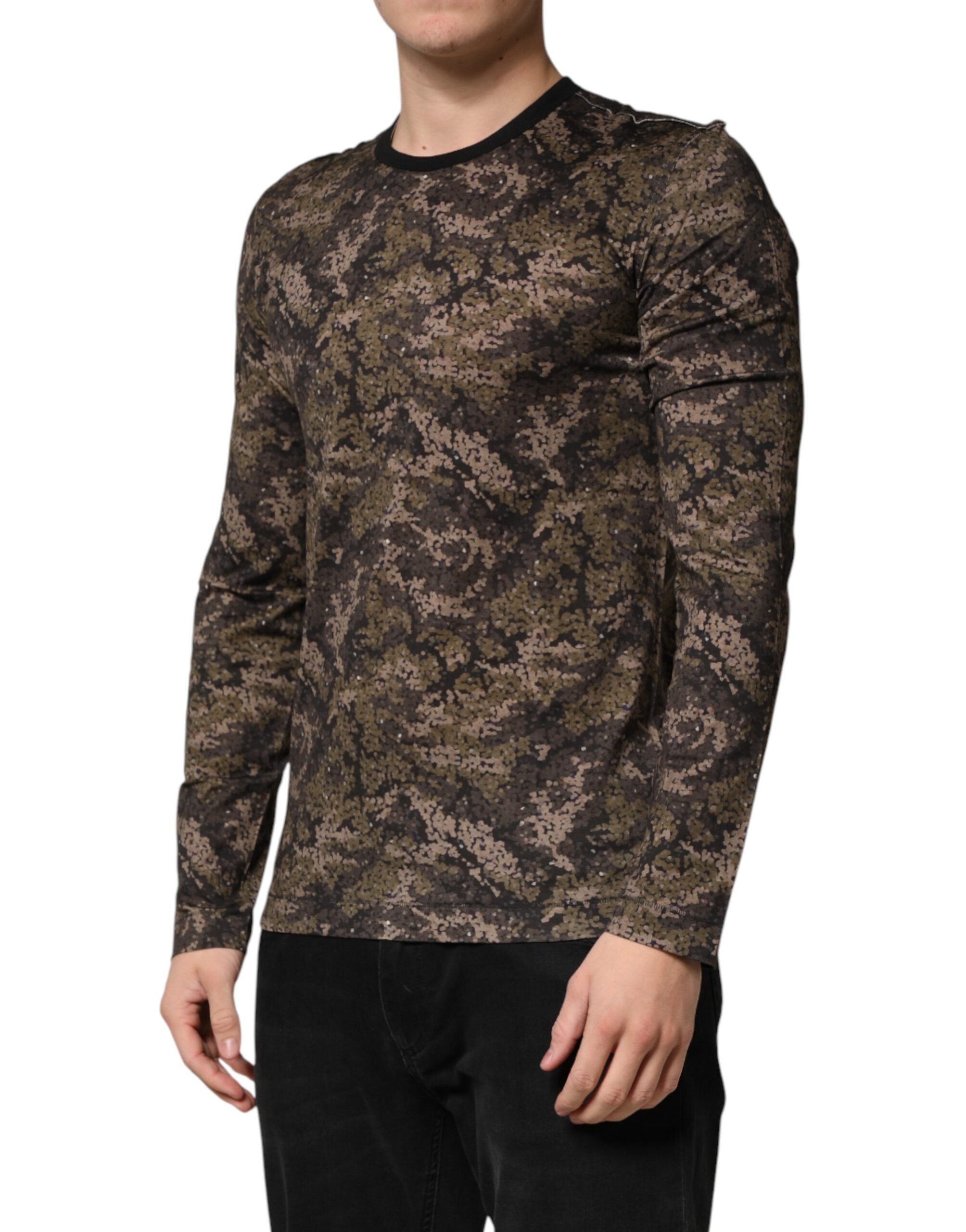 Dolce & Gabbana Multicolor Camouflage Long Sleeves T-shirt Dolce & Gabbana